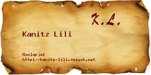 Kanitz Lili névjegykártya